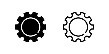 Genel dişli ayarları dişli simgesi seçenekleri, yapılandırmaları ve teknik ayarlamaları temsil eder. Yazılım ve sistem arayüzleri için kullanışlı.