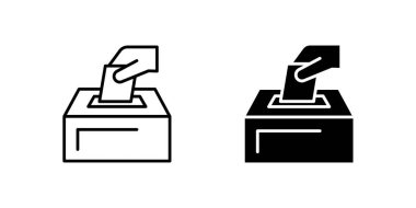 Seçimler, demokrasi ve halk seçimi için açık bir oy sandığı simgesi. Siyaset, vatandaşlık ve karar verme temaları için ideal.