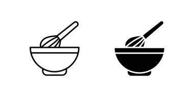 Mutfak uygulamaları, yemek tarifleri ve mutfak malzemeleri siteleri için çok yönlü karıştırma ikonu seti.