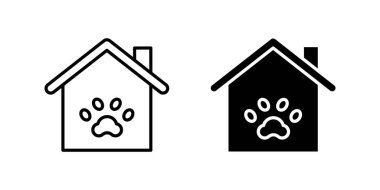 Evcil hayvan bakım siteleri, hayvan barınakları ve ev temaları için mükemmel bir ev ikonu..