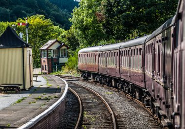 İstasyondaki eski tren vagonlarında eski sinyal kutuları vardı..