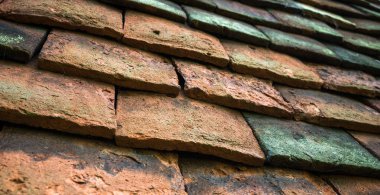 Old tiles on a Victorian house. clipart