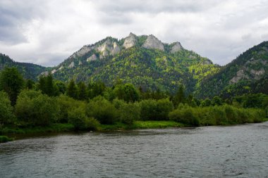 Polonya 'nın Pieniny Dağları' ndaki Dunajec Nehri üzerinde üç Crowns Massif