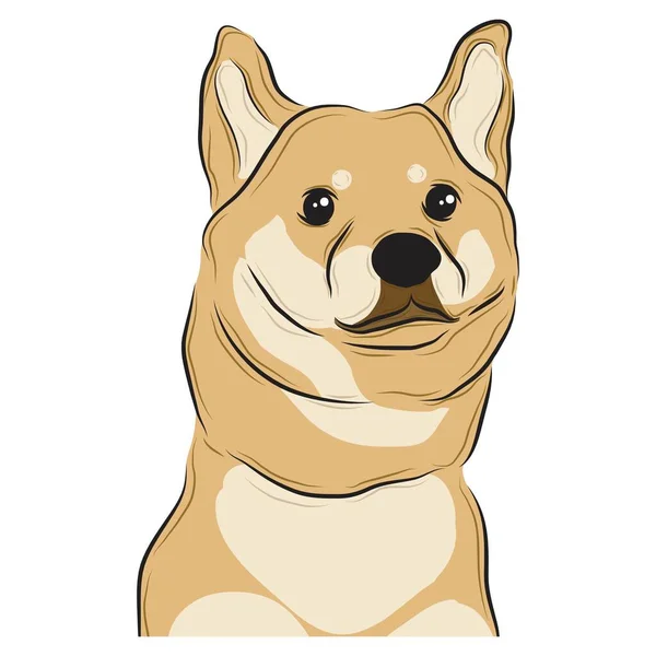 Illustration Eines Shiba Inu Hundes — Stockvektor