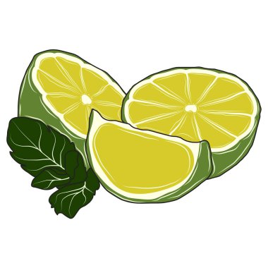 dilimlere ayrılmış yeşil limon