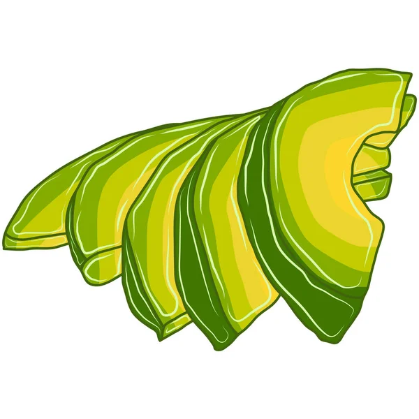 Olgun meyve avokadosu parçalara ayrılmış.