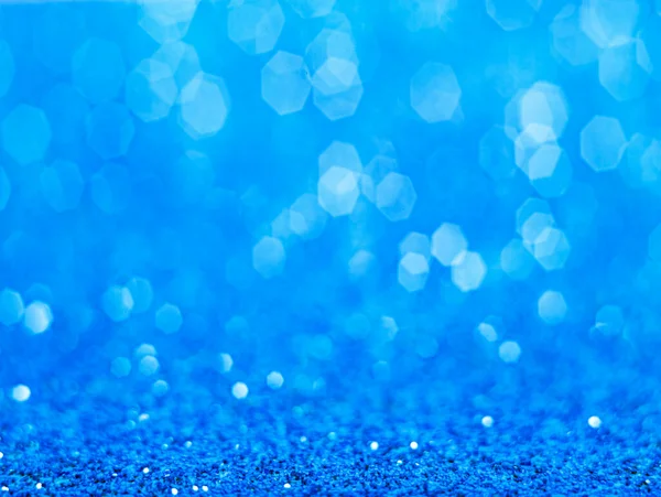 Blå Defocused Glitter Bakgrund Med Kopia Utrymme — Stockfoto