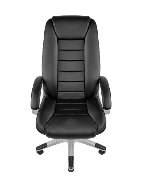 Czarne Biuro Krzesło Izolowane Białym Tle — Zdjęcie stockowe