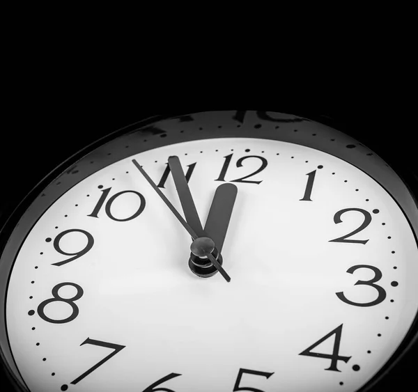Relógio Parede Antigo Sem Cinco Meia Noite Relógio — Fotografia de Stock