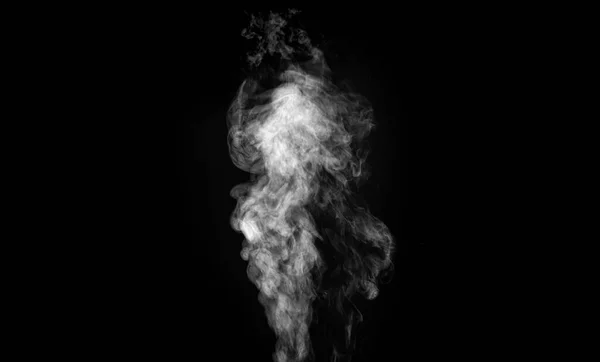 White Steam Isolated Black Background — Stock Photo, Image