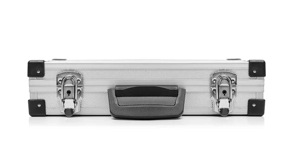 Gray Suitcase Isolated White Background — Stock Photo, Image