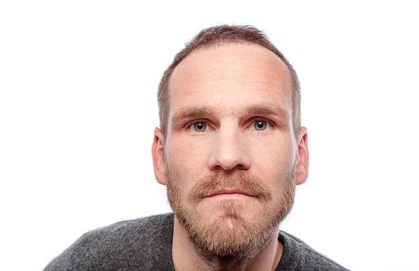 Portrait Man Beard White Background — Stock Photo, Image