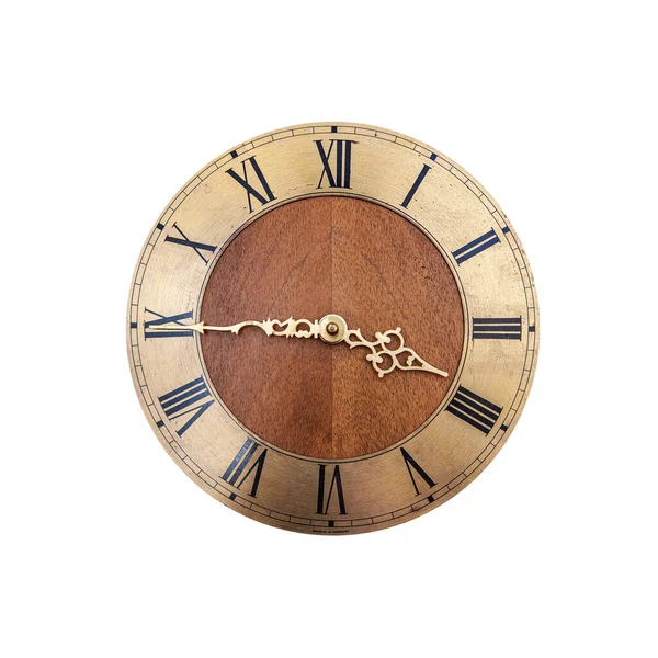 Old Vintage Clock Isolated White Background — Stock Photo, Image