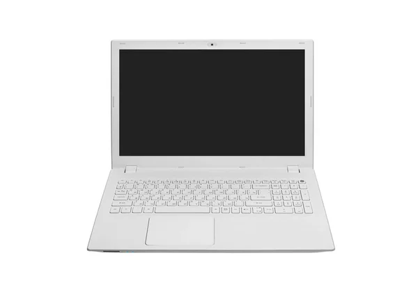 Weißer Moderner Laptop Isoliert Auf Weißem Hintergrund — Stockfoto