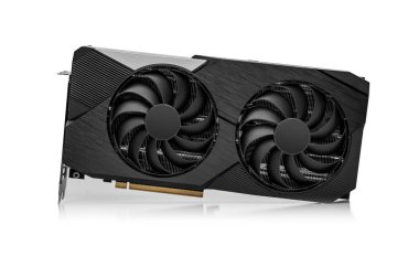 Beyaz arkaplanda izole edilmiş grafik video kartı.