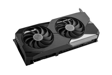 Beyaz arkaplanda izole edilmiş grafik video kartı.