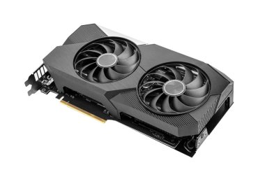 Beyaz arkaplanda izole edilmiş grafik video kartı.