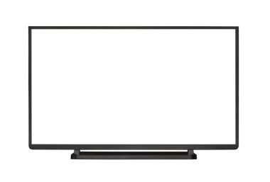 Modern boş düz ekran Tv ayarlayın. Beyaz arka plan üzerinde izole.