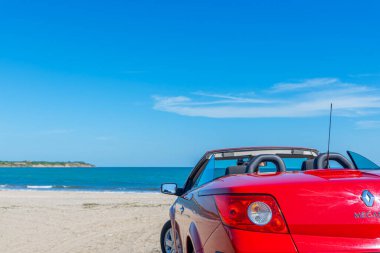 Nesebr, Bulgaria - May 1, 2016: Renault Megane II Coupe-Cabriolet on the seashore, in Nesebr, Bulgaria.