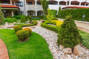 Sveti Vlas, Bulgary - 1 Mayıs 2016: Bulgaristan 'ın Sveti Vlas kentindeki Casa Real tatil beldesinin manzarası.