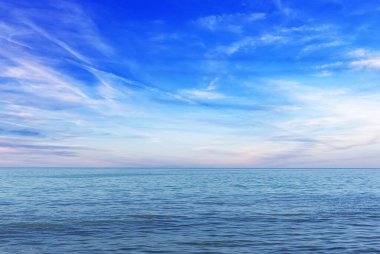 Storm sea. Waves on the sea dispersed by the wind on a cloudy day.