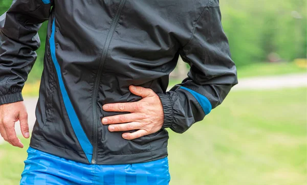 Athlete Male Jogging Has Body Pain — Foto Stock