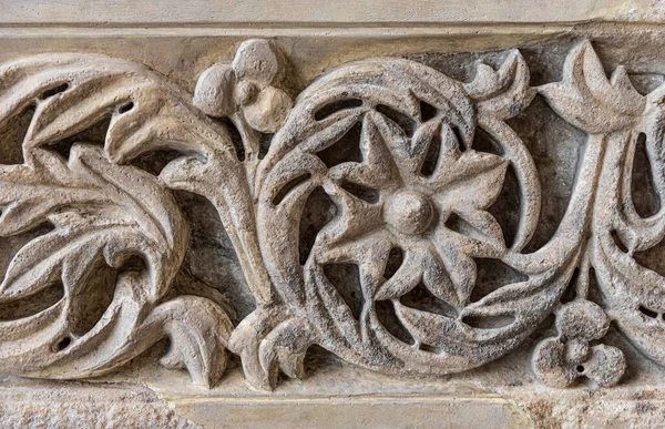 Kamenný Dekorativní Nástěnný Ornament Prvek Prastarého Lití — Stock fotografie
