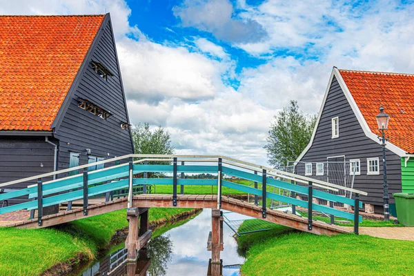 Zaandijk Nederland Panorama Van Traditionele Nederlandse Huizen Aan Zaan Zaandijk — Stockfoto