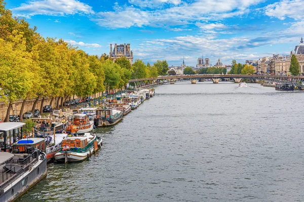 Párizs Franciaország 2015 Szeptember Szajna Folyó Látképe Párizsban Franciaország Fővárosában — Stock Fotó