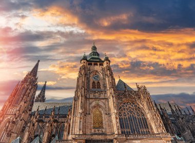 Çek Cumhuriyeti Prag 'daki Saint Vitus Katedrali. Prag - Kaledeki St. Vitus Katedrali.