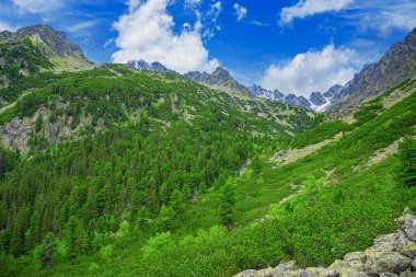 High Tatras 'taki Rocky Dağları. Slovakya Cumhuriyeti. Avrupa