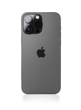 Uzhgorod, Ukrayna - 04 Mayıs 2023: Yeni Apple iPhone 14 Pro Max Space Black 'in beyaz arka planda stüdyo çekimi.