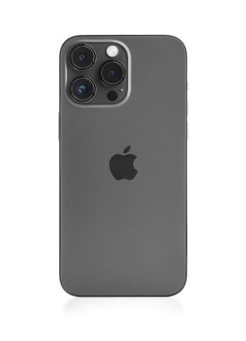Uzhgorod, Ukrayna - 04 Mayıs 2023: Yeni Apple iPhone 14 Pro Max Space Black 'in beyaz arka planda stüdyo çekimi.