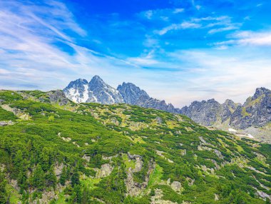 High Tatras 'taki Rocky Dağları. Slovakya Cumhuriyeti. Avrupa