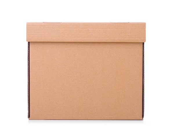 Lepenková Krabice Izolované Bílém Pozadí — Stock fotografie