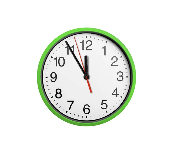 Cinco Minutos Para Las Doce Punto Reloj Redondo Con Flechas —  Fotos de Stock