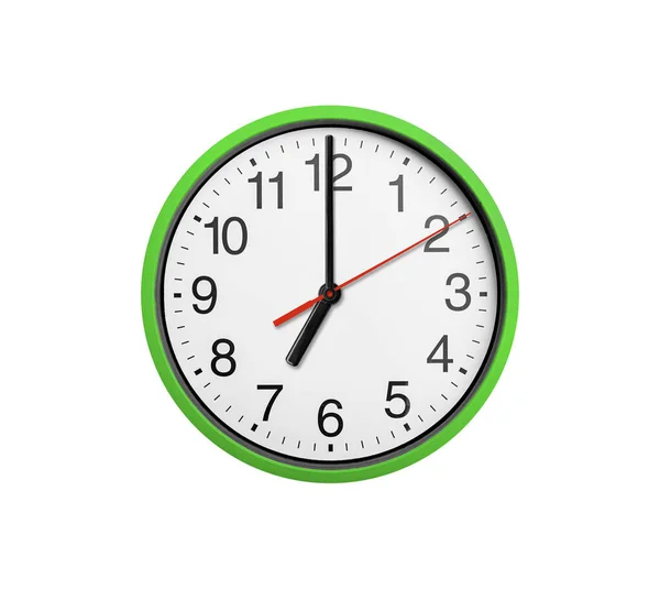 Siete Reloj Reloj Redondo Con Flechas Aisladas Sobre Fondo Blanco — Foto de Stock