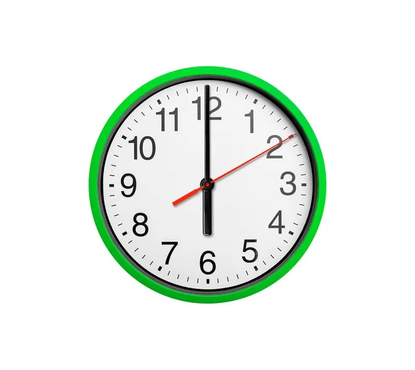 Seis Punto Reloj Reloj Con Flechas Aisladas Sobre Fondo Blanco — Foto de Stock