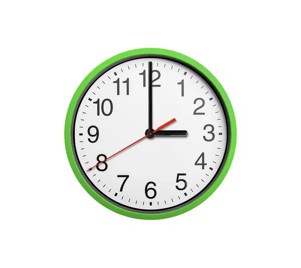 Três Oclock Relógio Relógio Redondo Com Setas Isoladas Sobre Fundo — Fotografia de Stock