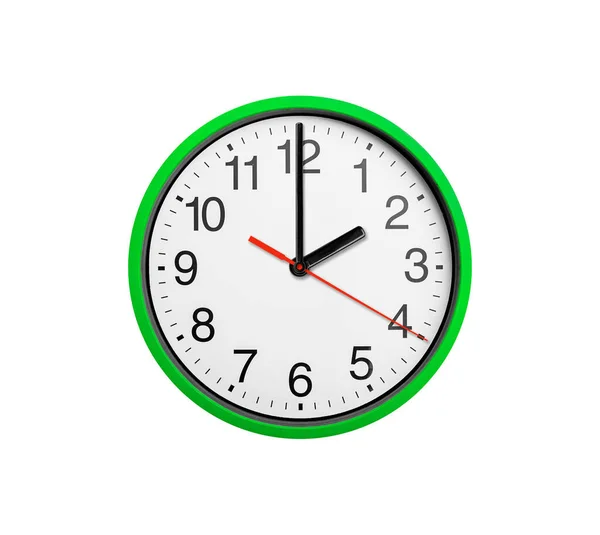 Δύο Ώρες Στο Ρολόι Ρολόι Στρογγυλό Βέλη Που Απομονώνονται Λευκό — Φωτογραφία Αρχείου