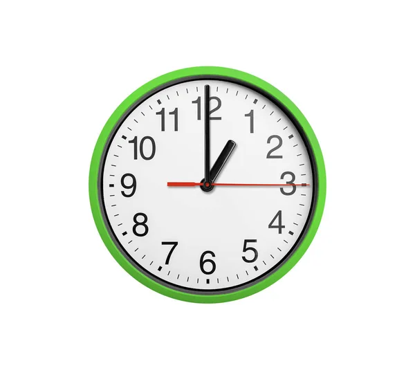 Relógio Relógio Relógio Redondo Com Setas Isoladas Sobre Fundo Branco — Fotografia de Stock