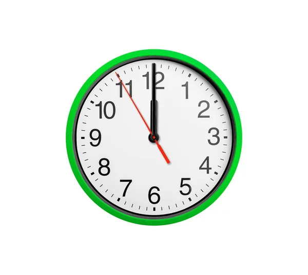 Twelve Oclock Clock Clock Arrows Isolated White Background — Stock Photo, Image