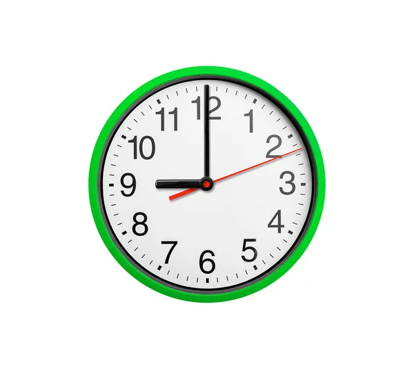 Nueve Reloj Reloj Reloj Redondo Con Flechas Aisladas Sobre Fondo —  Fotos de Stock