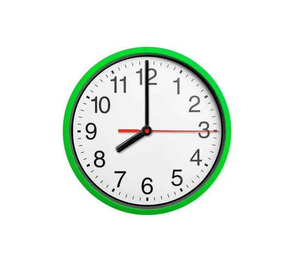 Oito Oclock Relógio Relógio Redondo Com Setas Isoladas Sobre Fundo — Fotografia de Stock