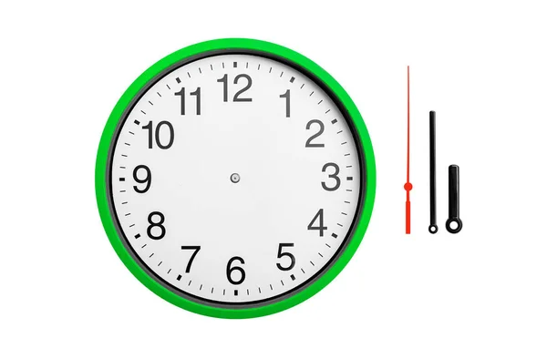 Relógio Redondo Com Setas Isoladas Sobre Fundo Branco Setas São — Fotografia de Stock
