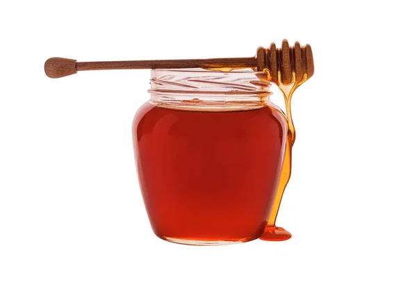 Honey Jar Isolated White Background — Stock Photo, Image