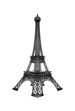 Eiffel Kulesi modeli beyaz arkaplanda izole edildi.