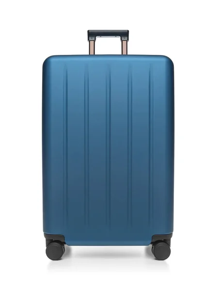 Nagy Polikarbonát Bőrönd Fehér Alapon Elkülönítve Utazási Bőrönd Elszigetelt Fehér — Stock Fotó