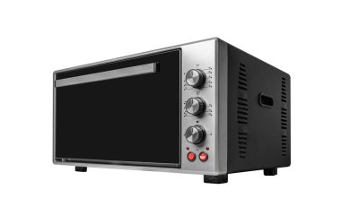 Beyaz arkaplanda izole edilmiş elektrikli fırın.