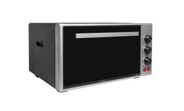 Beyaz arkaplanda izole edilmiş elektrikli fırın.